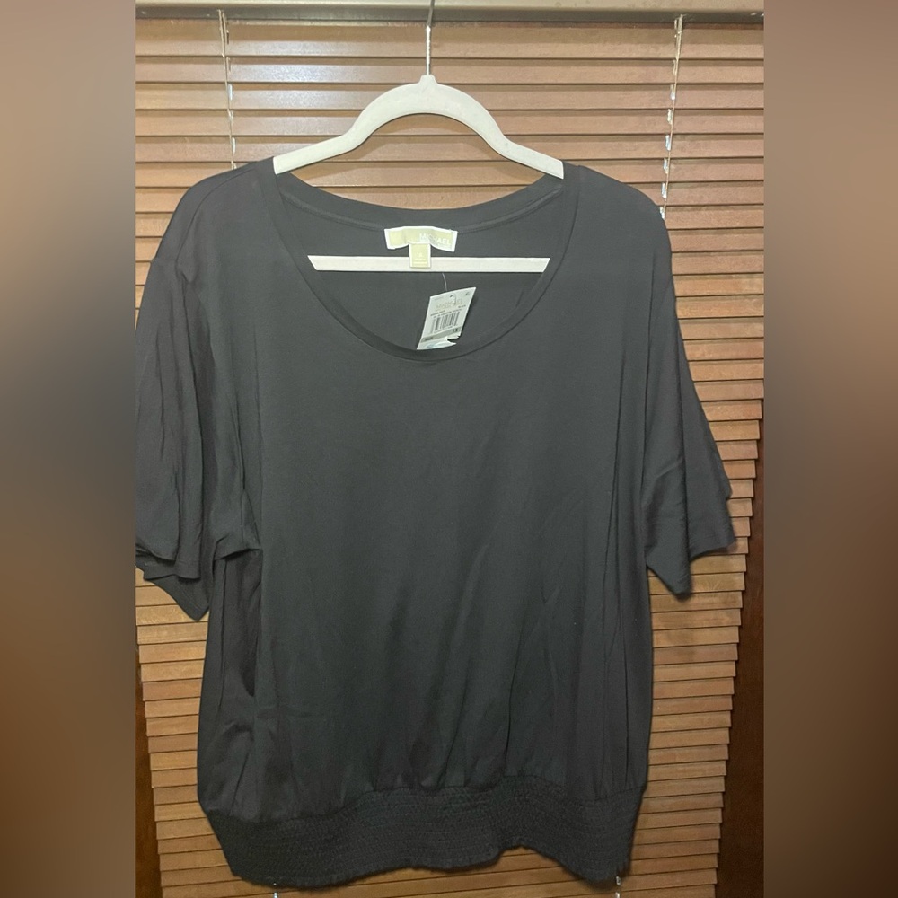 Plus Size MICHAEL Michael Kors Black Short Sleeve Top